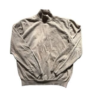Alfani Grey Turtleneck Sweater Size XL Woolmark Merino Extrafine 100% Wool